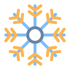snowflake colored line icon