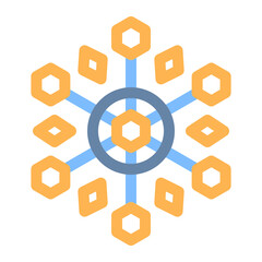 snowflake colored line icon