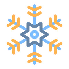 snowflake colored line icon