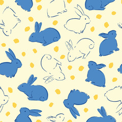 Easter Bunny Seamless Pattern