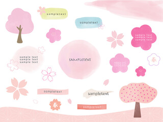 桜　見出しセット