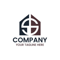Vector Letter S or SG Logo Template with Building, Perfect to use for architecture, construction, Real Estate and Mortgage.