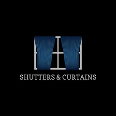 Shutters and Curtains Logo Template Vector, Perfect to use for Business and industry in the field of Interior and Decoration.