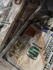 American hundred dollars on the table