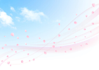 桜吹雪背景　桜のフレーム