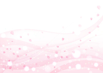 桜吹雪背景　桜のフレーム