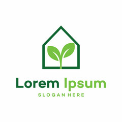 eco house logo design vector template illustration