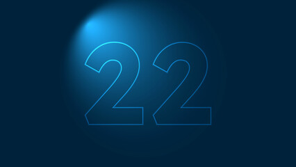 22 number vector illustration with light blue background 