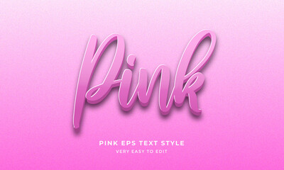 Pink text style effect eps vector illustration 