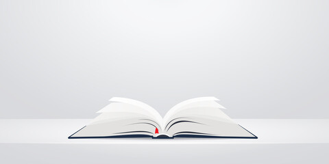 Open book close up simple illustration