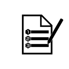 Plan list icon. Checklist with ranking numbers isolated on white background