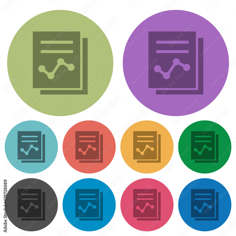 Poster report with graph solid color darker flat icons