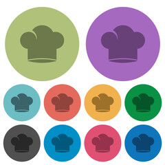 Chef hat solid color darker flat icons
