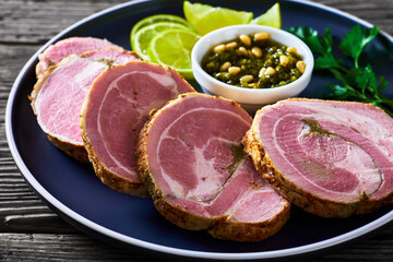 Italian Garlic and Herb Stuffed Pork Tenderloin