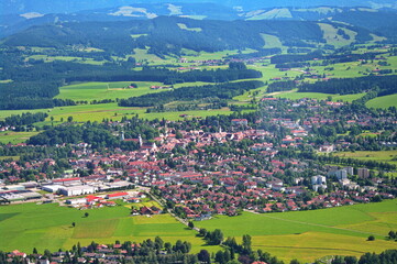 Fototapeta na wymiar Luftaufnahme Isny im Allgäu