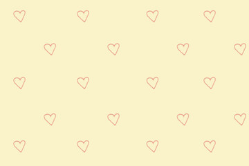 Abstract background - hearts drawn in chalk on a yellow background.