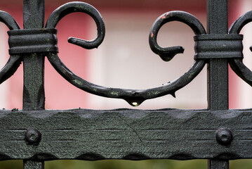 wrought iron fence macro photo 