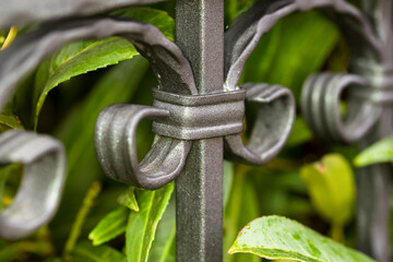 wrought iron fence macro photo 