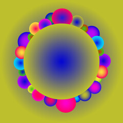 postcard flower colorful bubbles