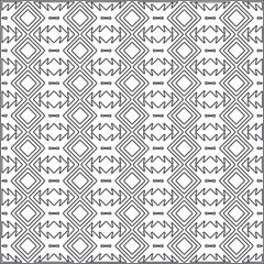  Vector ethnic pattern with symmetrical elements . Repeating geometric tiles from striped elements.Monochrome texture.Black and white pattern for wallpapers and backgrounds.