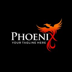 Phoenix bird logo with black background