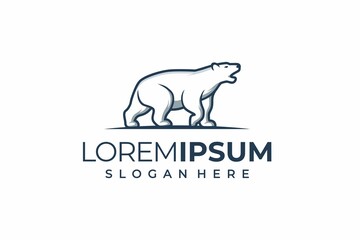 Polar bear logo design template