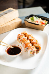 sushi set in the cafe