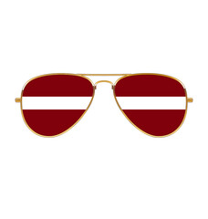 cool aviator sunglasses with Latvian flag