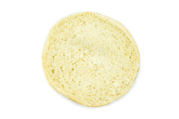 Burger bun isolated on white background top view