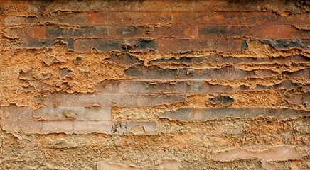 Texture Cracked and ruin rough concrete on wall building