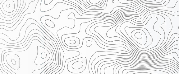 Fototapeta premium Vector contour topographic map background. Topography and geography map grid abstract backdrop, Vector illustration of topographic line contour map, black-white design, Luxury black abstract line art.