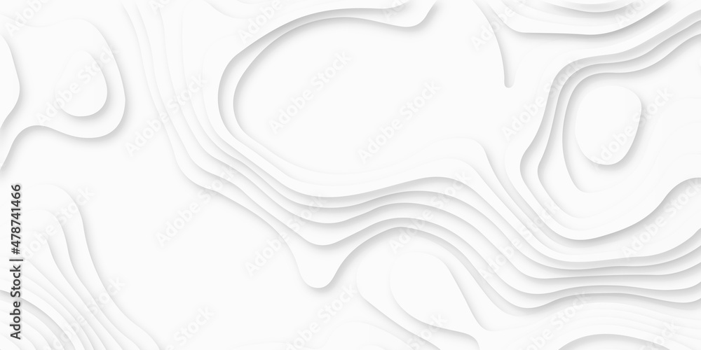 Aufkleber abstract circle blank paper white and gray tone vector background, wave overlapping with shadow mode