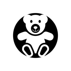 Simple teddy icon isolated on white background 