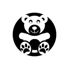 Simple teddy icon isolated on white background 