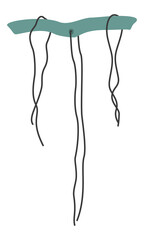 Handmade decorative pendant blue with ropes. Clipart. Isolated element.