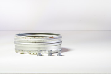 Air gun pellets isolated on white background.