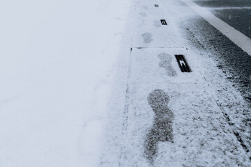 雪　積雪　足跡