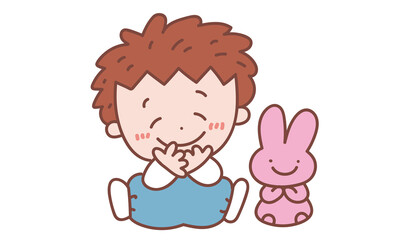 Fototapeta premium 赤ちゃんとうさちゃん