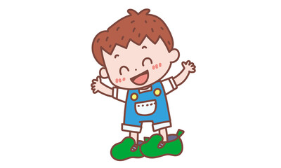 お兄ちゃんの靴を履く赤ちゃん