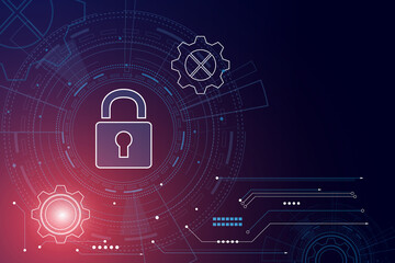 Cyber security technology concept , Shield With Keyhole icon with world map background , personal data , vector illustration.	
