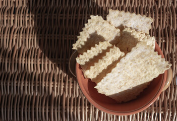 Carnival sweets with powdered sugar for fat Tuesday. Typical Venetian dessert, called 