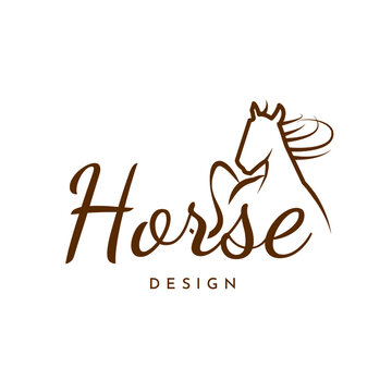 Logo illustration Horse vector design. Editable design. Riding stable ressource.