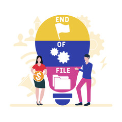EOF - End Of File acronym. business concept background.  vector illustration concept with keywords and icons. lettering illustration with icons for web banner, flyer, landing pag