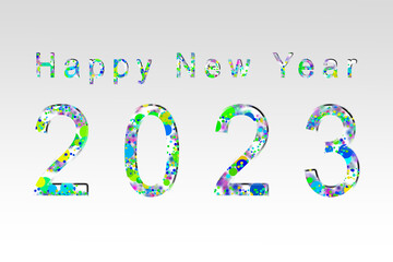 Happy New Year Wishes 2023 in different Colours  in German and English Language.