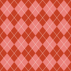Argyle seamless pattern. Geometric stitched argill vector graphic. Red colors.