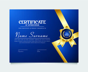 Modern certificate of achievement design template