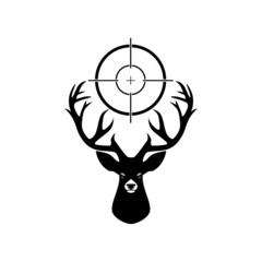 Deer Hunter icon, Hunter Logo Design isolated on white background