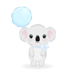 Cute Koala Bear with blue balloon