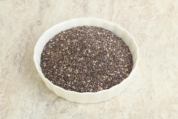 Chia seeds in the bowl
