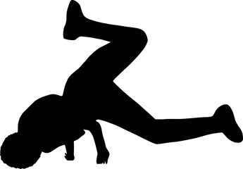 Breakdance silhouette illustration playing chair